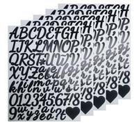 SHUNYINLAI 1.5 Inches Letter Number Stickers, 385 Pieces Cursive Self Adhesive Alphabet Symbols Sticker for Scrapbook,Notebook,DIY and Crafting - Black