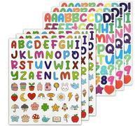 SHUNYINLAI 1 Inch Cute Colourful Vinyl Letters Stickers, 435 Self-Adhesive Letter Sticker Sticky Cartoon Decals for Scrapbook, Name Tag Making for Notebook, Water Bottle, Laptop