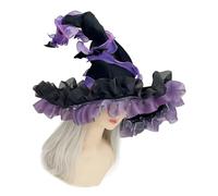 Shunzhong Adjustable Witch Costume Hat Lightweight Comfortable Fabric Elastic Band for Halloween Parties Cosplay Event and Themed Gatherings Halloween Witch Hat Elastic Band