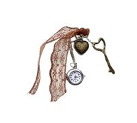 Shunzhong Retro Alloy Heart Keychain Featuring Working Pocket Watch Elegant Decorative Accessory Heart Shaped Pocket Watch Keychain