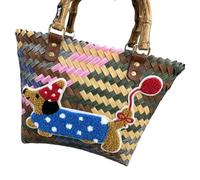 Shunzhong Trendy Dachshund Dog Patterned Handbag with Retro Stripes Shoulder Bag Casual Underarm Purse Great for Fashion Pet Lover Bag