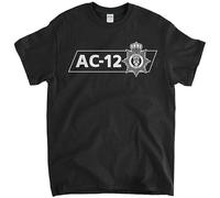 SHUOCAI Ac-12 T Shirt Central Police Wear It in The Line of Duty Cult Tv T-Shirt Black XXL