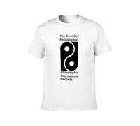 SHUOCAI The Sound of Philadelphia International Records Philly Funk T-Shirt White M