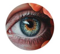 SHUODAOCO Abstract Eye Art Non Slip Circular Carpet 100cm - Modern Washable Gallery Decor Round Throw Rugs for Living Room Foyer Sofa Entryway Kitchen