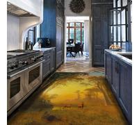 SHUODAOCO Animal Rugs for Bedroom Washable Kitchen Classroom Rugs Deer Herd and Forest at Dusk Print Laundry Room Nursery Room Portable Non Slip 180x240cm