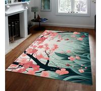 SHUODAOCO Floral Living Room Bedroom Area Rugs 120x150cm Butterfly Spring Non Slip Washable Rug for Classroom Conference Room Guest Room Nature Scenery Flower