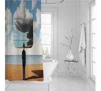 SHUODAOCO Shower Curtains with Hooks 200Bx200Lcm A Man Wearing Top Hats Clouds Print Waterproof Polyester Blue white Waterproof Shower Curtain for Bathroom Decor