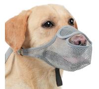 SHUOHONG Dog Muzzle, Nylon Mesh, Breathable and Comfortable, Muzzle for Small Dogs with Adjustable Straps (Grey-S)