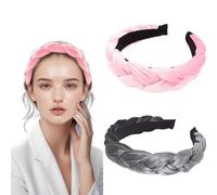 SHUOHONG Pack of 2 Headband Dirndl, Braided Headbands for Women, Wide Headband Women, Vintage Padded Headband Girls, Dirndl Headband, Women's Dirndl for Fancy Dress Theme Party (B)
