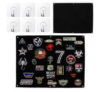 SHUOHONG Patch Board Organizer 60 x 45 cm Wall Patch with Eyelets Foldable Tactical Wall Panel Tactical Patch Holder Panel Tactical Organizer Military Patches Mat (Black)
