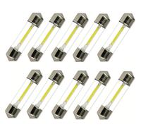 ShuoHui 10 x Warm White Festoon 12 V 41 mm/42 mm License Plate Light Bulb Interior Boot Glove Box 3000 K (41 mm)