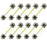 ShuoHui 10pcs Cool White Festoon 31mm/36mm/39mm/41mm C5W COB LED Interior SMD Bulb Car Reading Light Source Dome Reading Lamp 12V 6000K (39mm)