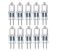 ShuoHui 10pcs G4 Halogen Bulb 10W Bi-Pin Bulb 12 Volt AC/DC for Under Cabinet Puck Light, Track Lighting, 2 Pin JC Warm White 2700K Dimmable (watts, 10)