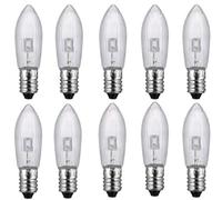 ShuoHui 10x Candle Arch Bridge Bulb Christmas Lamp Spare E10 LED Screw Light 9V - 55V AC Warm White 0.2W