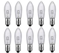 ShuoHui 10x Candle Arch Bridge Bulb Christmas Replacement Spare E10 LED Screw Light 9V-55V AC 0.2W 3000K