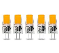 ShuoHui 5x G4 LED 3W COB bulbs, replaces 30 W halogen bulbs, 300 lm, warm white, 2900 K, 12 V AC/DC, no flickering, not dimmable, G4 LED light bulb