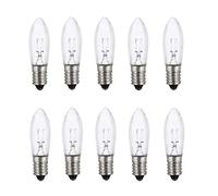 ShuoHui E10 23 V 3 W Halogen Replacement Bulbs, top Candle for Fairy Lights, 3000 K, Pack of 10