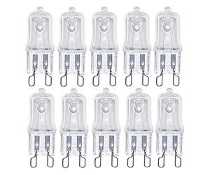 ShuoHui G9 Halogen Light Bulb HaloPin Clear 50 W Replacement for Beam Angle Warm White 2700 K Pack of 10