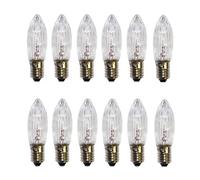 ShuoHui LI231_10 Pack of 12 E10 Replacement Light Bulbs, Warm White, 34 V, 3 W, Replacement Bulbs for Candle Arch, Candlestick, Fairy Lights, Pointed Candle, Top Candle, 2700 K