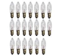 ShuoHui Pack of 20 E10 Halogen Tapered Candle Top Candle Replacement Candle Light Bulb Fairy Lights Voltage 34 V 3 W 3000 K