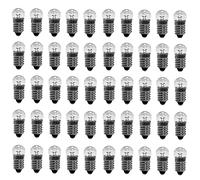 ShuoHui Pack of 50 Ball Lights E10 1.5 V DC 0.3A Bulb Miniature Screw Base Warm White (1.5V)