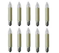 ShuoHui Replacement Small Shaft Candle 12 V 3 W E10 for Fairy Lights Indoor and Outdoor Use Bulbs for Light Arc Lights Clear Warm White / Shaft Ivory / E10 Base / 12 V / 3 W Diameter 11 mm, Length 65