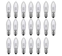 ShuoHui Warm White E10 LED Replacement Bulbs Top Candle for Fairy Lights 9V-55V AC 0.2W 3000K 20LM (25)