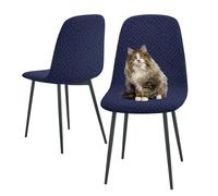 SHUOJIA Jacquard Thickened Elastic Dining Chair Covers, Modern Dining Chair Covers, Low Back Chair Slipcovers for Hotel, Banquet, Wedding, Party Decoration (Blue,4pcs)