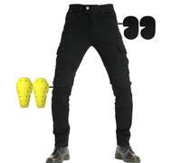 SHUOJIA Men and Women Motorbike Jeans, Motorcycle Protective Trouser Breathable Denim Pant Linned Reinforced Removable Padded Armoured,couple Models (A8,4XL)