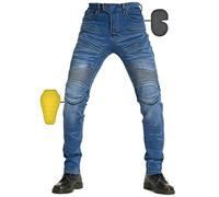 SHUOJIA Men and Women Motorbike Jeans, Motorcycle Protective Trouser Breathable Denim Pant Linned Reinforced Removable Padded Armoured,couple Models (A3,S)