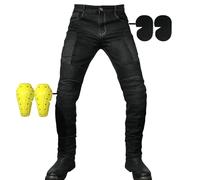 SHUOJIA Men and Women Motorbike Jeans, Motorcycle Protective Trouser Breathable Denim Pant Linned Reinforced Removable Padded Armoured,couple Models (A2,M)