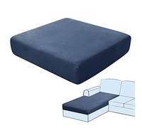SHUOJIA Sofa Seat Cushion Covers, Stretch Velvet Sofa Cover, Non-Slip Couch Cushion Covers Replacement for Individual Cushion,with Elastic Fabric,Machine Washable (Navy Blue,Chaise longue)