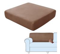 SHUOJIA Sofa Seat Cushion Covers, Stretch Velvet Sofa Cover, Non-Slip Couch Cushion Covers Replacement for Individual Cushion,with Elastic Fabric,Machine Washable (Brown,Backrest Cover)