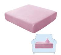 SHUOJIA Sofa Seat Cushion Covers, Stretch Velvet Sofa Cover, Non-Slip Couch Cushion Covers Replacement for Individual Cushion,with Elastic Fabric,Machine Washable (Pink,1-Seater)