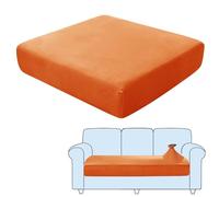 SHUOJIA Sofa Seat Cushion Covers, Stretch Velvet Sofa Cover, Non-Slip Couch Cushion Covers Replacement for Individual Cushion,with Elastic Fabric,Machine Washable (Gold,Large-3-Seater)
