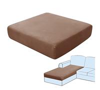 SHUOJIA Sofa Seat Cushion Covers, Stretch Velvet Sofa Cover, Non-Slip Couch Cushion Covers Replacement for Individual Cushion,with Elastic Fabric,Machine Washable (Brown,Chaise longue)