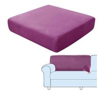 SHUOJIA Sofa Seat Cushion Covers, Stretch Velvet Sofa Cover, Non-Slip Couch Cushion Covers Replacement for Individual Cushion,with Elastic Fabric,Machine Washable (Purple,Backrest Cover)