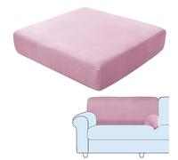 SHUOJIA Sofa Seat Cushion Covers, Stretch Velvet Sofa Cover, Non-Slip Couch Cushion Covers Replacement for Individual Cushion,with Elastic Fabric,Machine Washable (Pink,Backrest Cover)