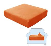 SHUOJIA Sofa Seat Cushion Covers, Stretch Velvet Sofa Cover, Non-Slip Couch Cushion Covers Replacement for Individual Cushion,with Elastic Fabric,Machine Washable (Gold,1-Seater)