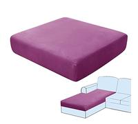 SHUOJIA Sofa Seat Cushion Covers, Stretch Velvet Sofa Cover, Non-Slip Couch Cushion Covers Replacement for Individual Cushion,with Elastic Fabric,Machine Washable (Purple,Chaise longue)
