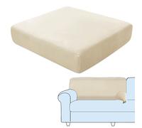 SHUOJIA Sofa Seat Cushion Covers, Stretch Velvet Sofa Cover, Non-Slip Couch Cushion Covers Replacement for Individual Cushion,with Elastic Fabric,Machine Washable (Cream Color,Backrest Cover)