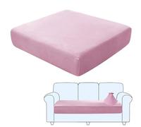 SHUOJIA Sofa Seat Cushion Covers, Stretch Velvet Sofa Cover, Non-Slip Couch Cushion Covers Replacement for Individual Cushion,with Elastic Fabric,Machine Washable (Pink,Large-3-Seater)
