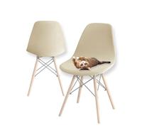 SHUOJIA Stretch Modern Dining Chair Covers, Stretch Scandinavian Velvet Slipcovers Chair Protector Seat Covers, Shell Side Chair Covers, for Dining Room, Banquet & Party Decoration (Beige,6pcs)
