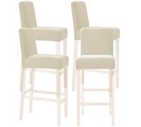 SHUOJIA Velvet Bar Stool Cover Counter Stool Pub Chair Slipcover for Dining Room Barstool Protector Covers Slipcover Parson Chair Covers, Thick Soft Modern Style (Cream Color,4 Pcs)