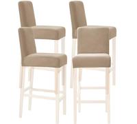 SHUOJIA Velvet Bar Stool Cover Counter Stool Pub Chair Slipcover for Dining Room Barstool Protector Covers Slipcover Parson Chair Covers, Thick Soft Modern Style (Khaki,4 Pcs)