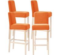 SHUOJIA Velvet Bar Stool Cover Counter Stool Pub Chair Slipcover for Dining Room Barstool Protector Covers Slipcover Parson Chair Covers, Thick Soft Modern Style (Orange,4 Pcs)