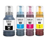 SHUOLE 102 Ink Compatible with epson E102 Refill Ink Bottle Multipack for ecotank ET-2850 ET-3850 ET-2856 ET-4856 ET-4850 ET-2756 ET-4750 ET-2851 ET-15000 ET-2700 ET-2750 ET-2751 ET-3700(4 pack)