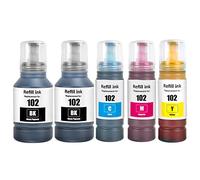 SHUOLE 102 Ink Compatible with epson E102 Refill Ink Bottle Multipack for ecotank ET-2850 ET-3850 ET-2856 ET-4856 ET-4850 ET-2756 ET-4750 ET-2851 ET-15000 ET-2700 ET-2750 ET-2751 ET-3700(Black x 2)