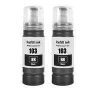 SHUOLEI 103 Ink Compatible with epson 103 C13T00S64A Ink Bottle Multipack for EcoTank L1200 L1210 L1250 L3100 L3110 L3111 L3116 L3150 L3151 (2-Pack,2 Black)