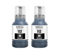 SHUOLEI 112 Ink Compatible with Epson 112 Multipack Ink Bottles for ECOTANK L6490 L6550 L6570 L6580 L11160 L15150 L15160 L15180 (2-Pack,Pigment Black 127 ml)